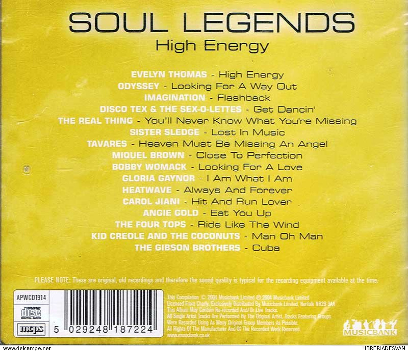 Soul Legends - High Energy. CD - Jazz