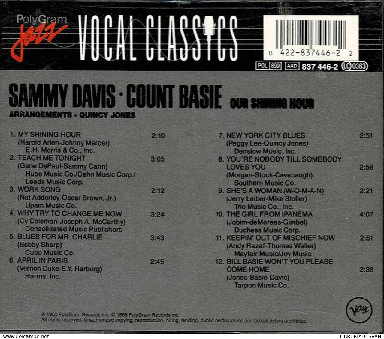 Sammy Davis / Count Basie - Our Shining Hour. CD - Jazz