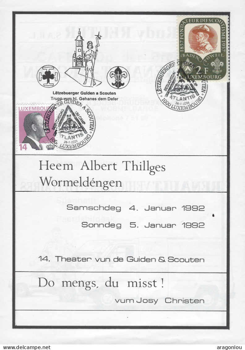 Luxembourg - Luxemburg -  Timbre   Lëtzebuerger  Guiden An Scouten   1957 - Usati