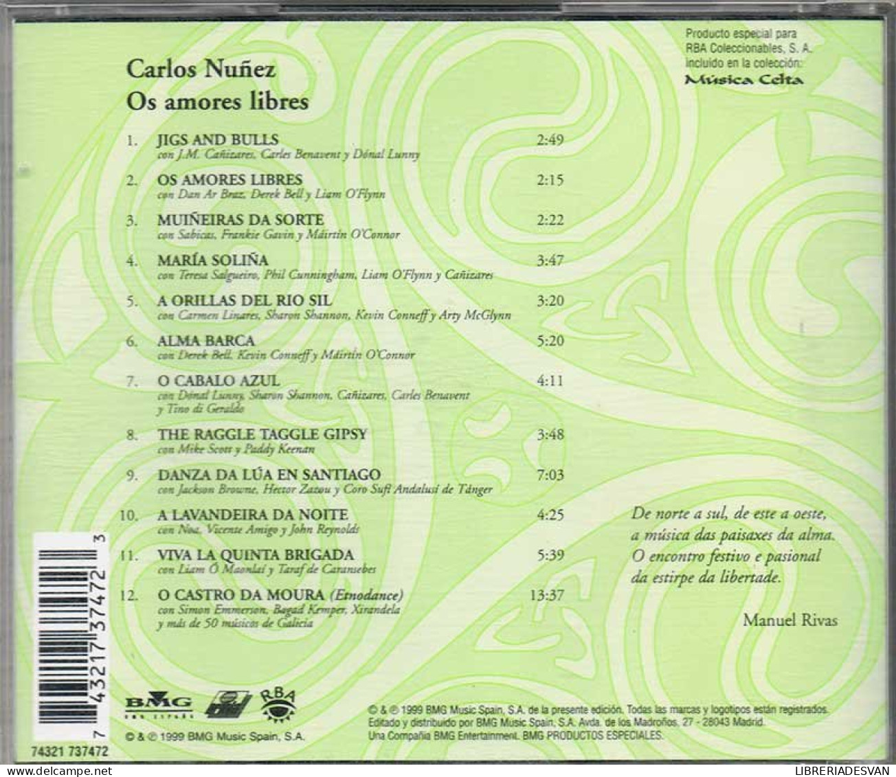 Carlos Núñez - Os Amores Libres. CD - Country En Folk