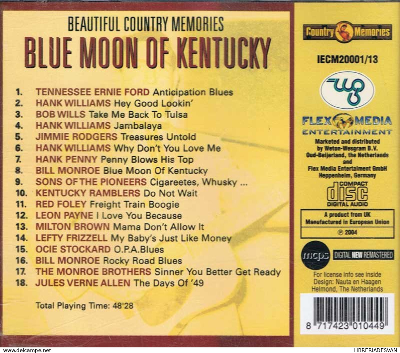 Varios Artistas - Blue Moon Of Kentucky. Country Memories. CD - Country & Folk