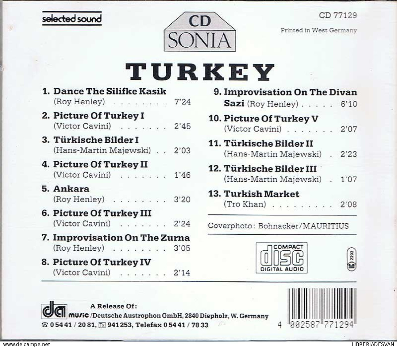 Turkey - Ethnic. Folk Music. National Character. Exotic. CD - Country En Folk
