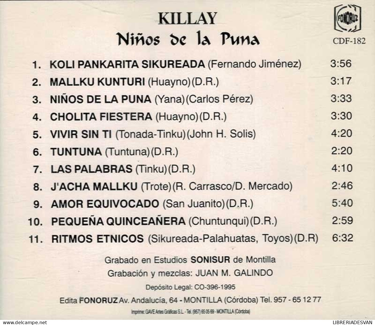 Killay - Niños De La Puna. Música De Los Andes. CD - Country En Folk