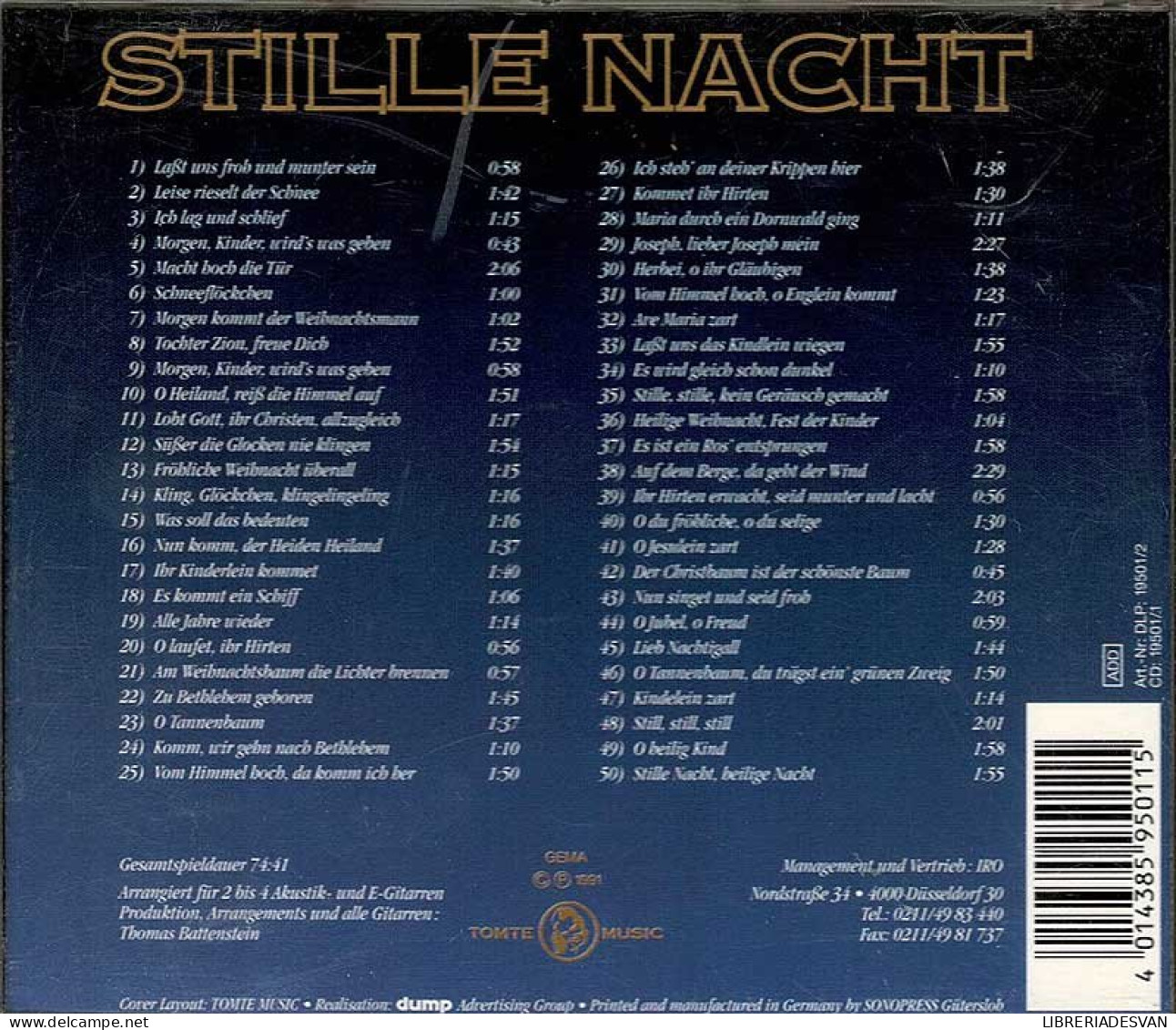 Thomas Battenstein - Stille Nacht - 50 Advents- Und Weihnachtslieder. CD - Country En Folk