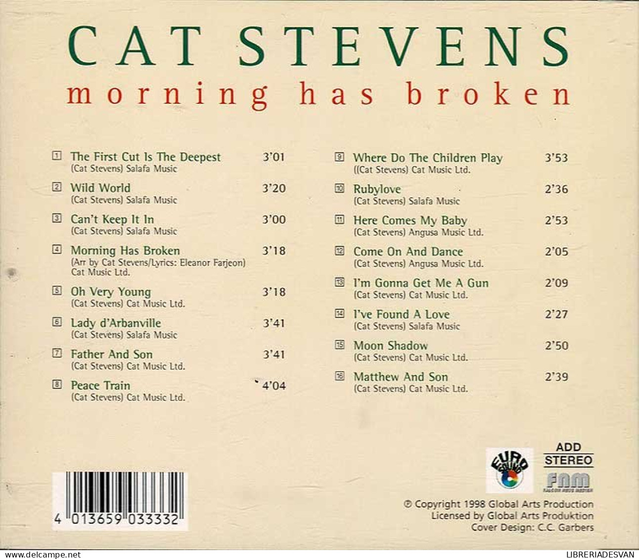 Cat Stevens - Morning Has Broken. CD - Country Et Folk