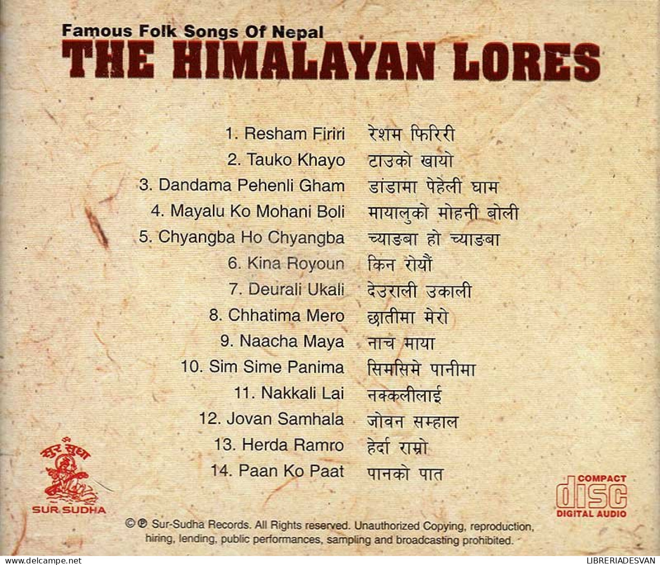 Sur Sudha - The Himalayan Lores. CD - Country En Folk