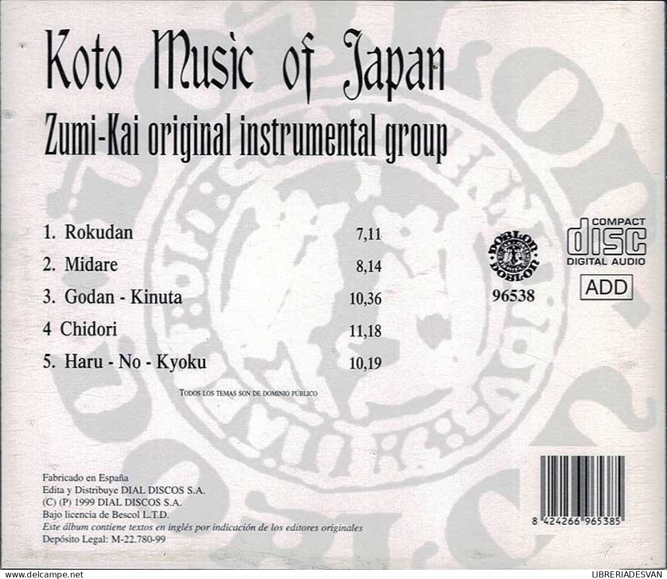 Zumi-Kai Original Instrumental Group - Koto Music Of Japan. CD - Country En Folk