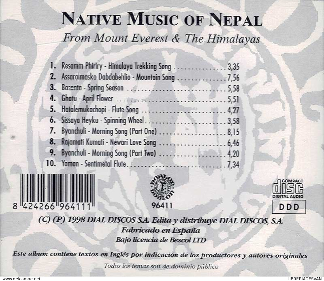 Native Music Of Nepal - From Mount Everest & The Himalayas. CD - Country En Folk