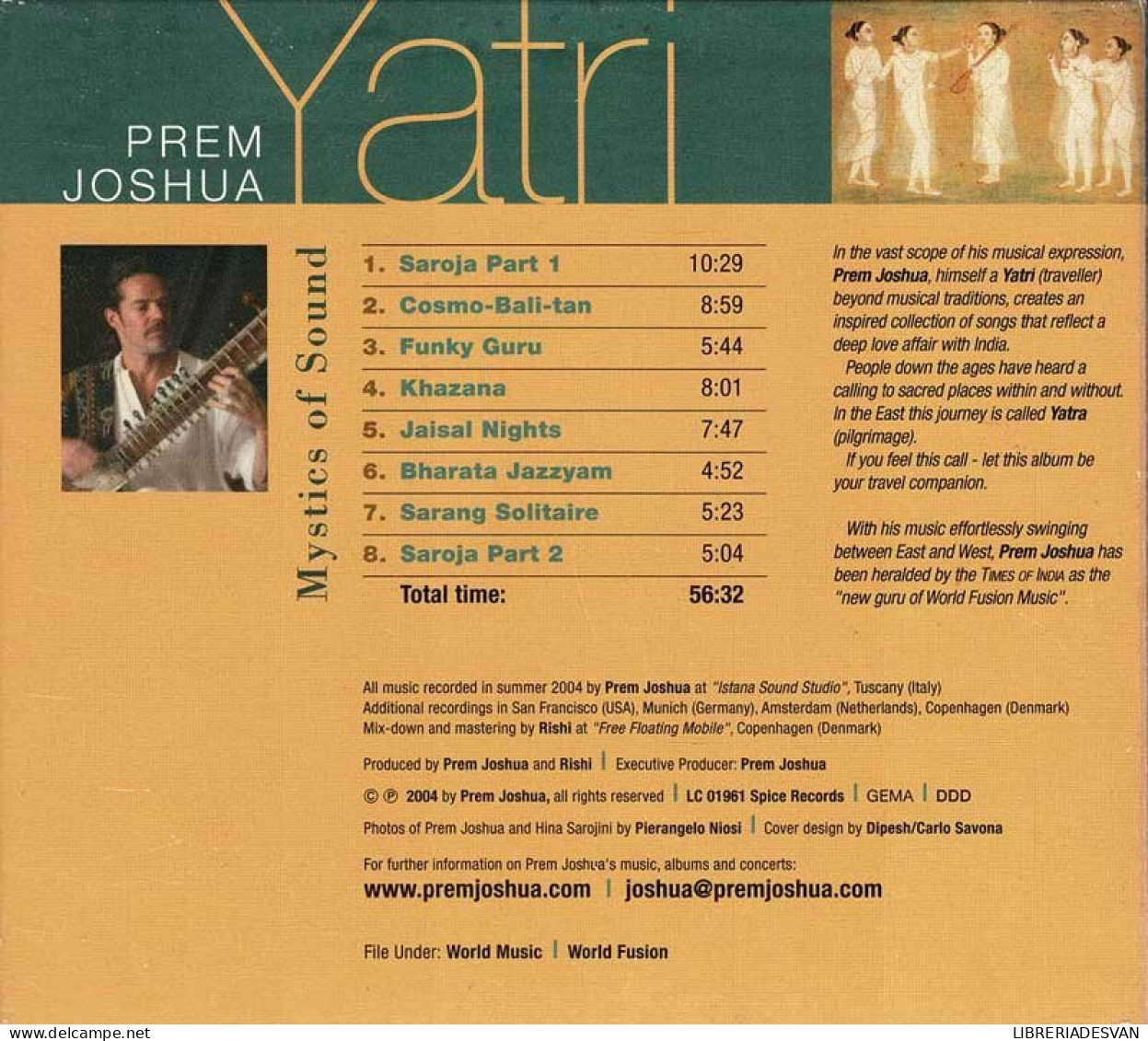 Prem Joshua - Yatri (Mystics Of Sound). CD - Country & Folk