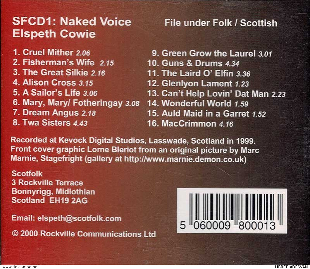 Elspeth Cowie - Naked Voice. CD - Country En Folk