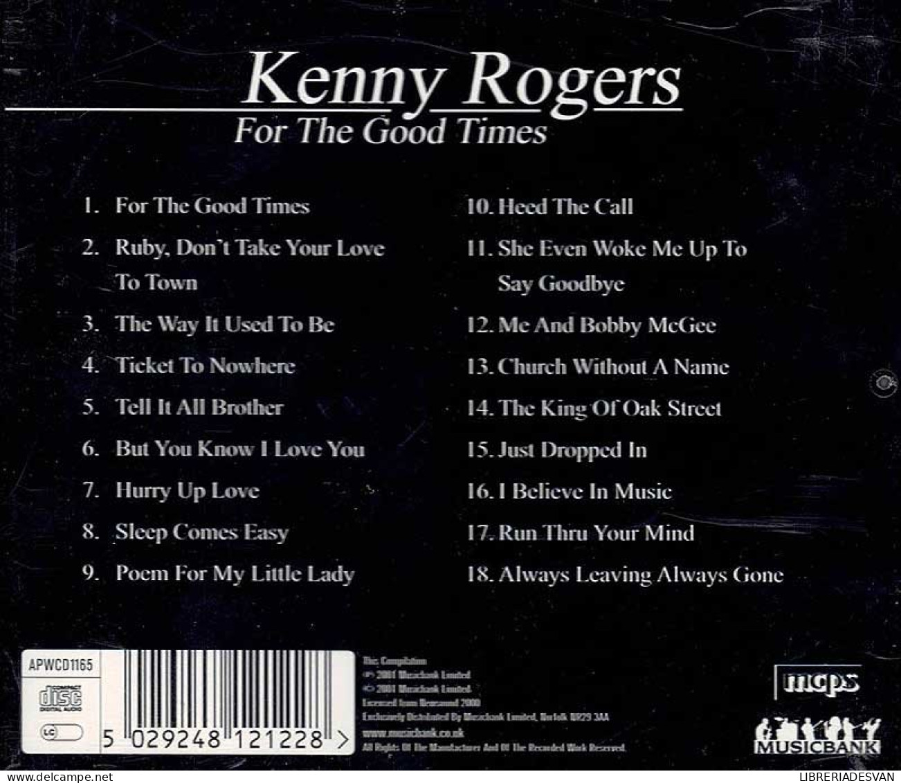 Kenny Rogers - For The Good Times. CD - Country En Folk