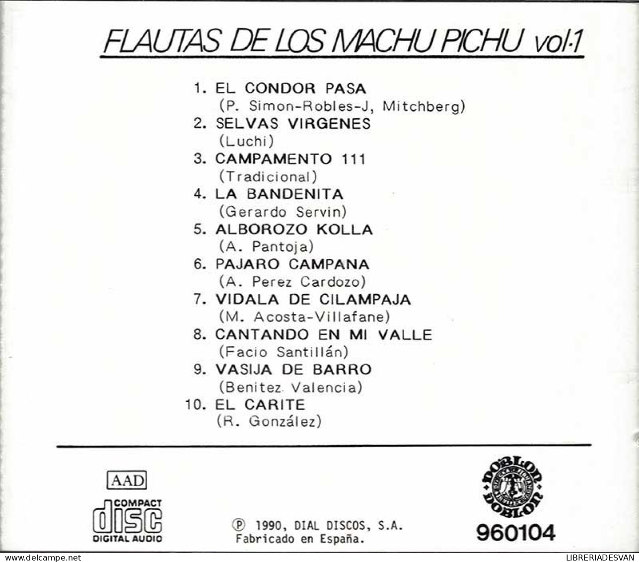 Las Flautas Indias De Los Machu Pichu. CD - Country & Folk