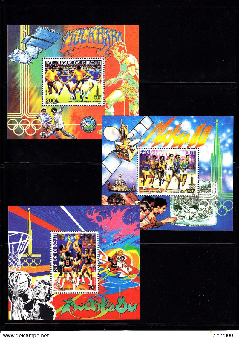 Olympics 1980 - SPACE - Basketball - DJIBOUTI - Set Of 3 S/S Perf. MNH - Summer 1980: Moscow