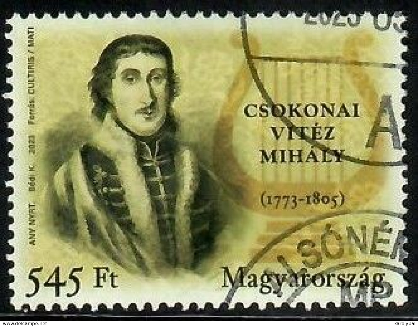 Hungary, 2023, Used,   Mihály Csokonai Vitéz, Poet, Mi. Nr.6317 - Usados