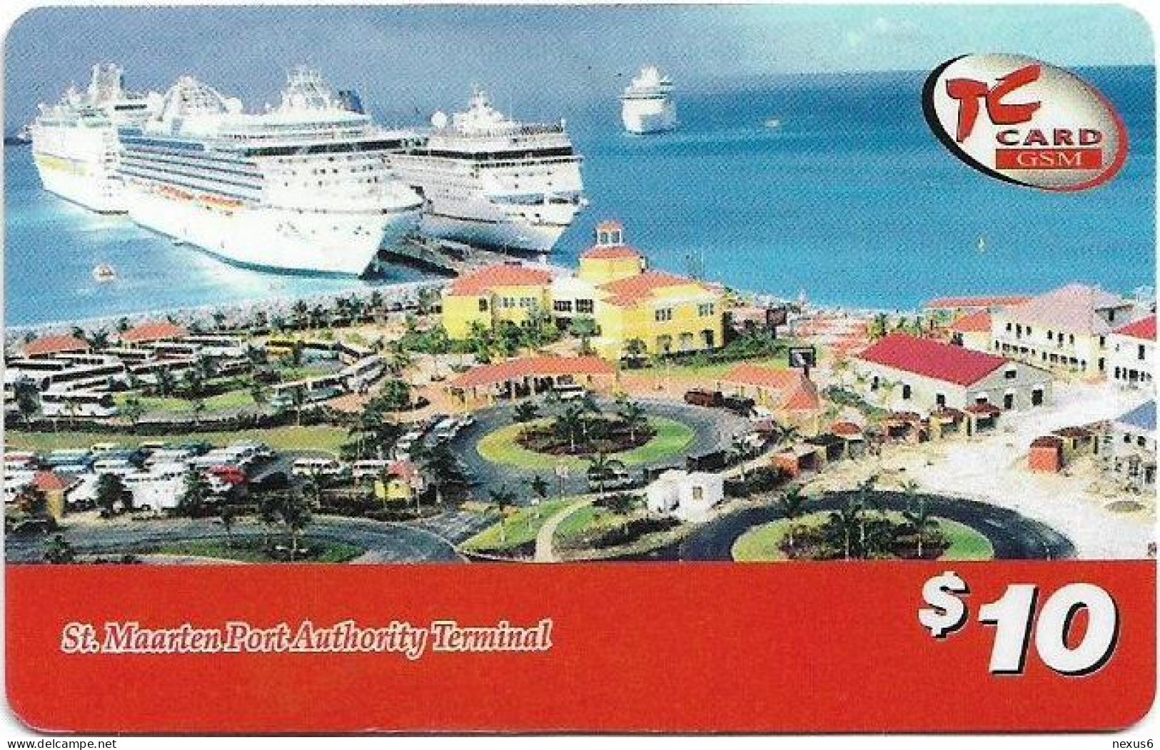 St. Maarten (Antilles Netherlands) - TelCell - Port Authority Terminal, GSM Refill 10$, Used - Antilles (Neérlandaises)