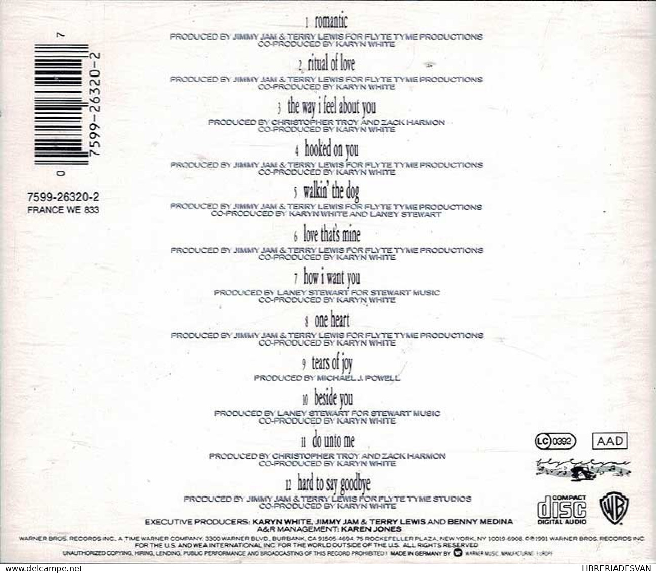 Karyn White - Ritual Of Love. CD - Rap En Hip Hop