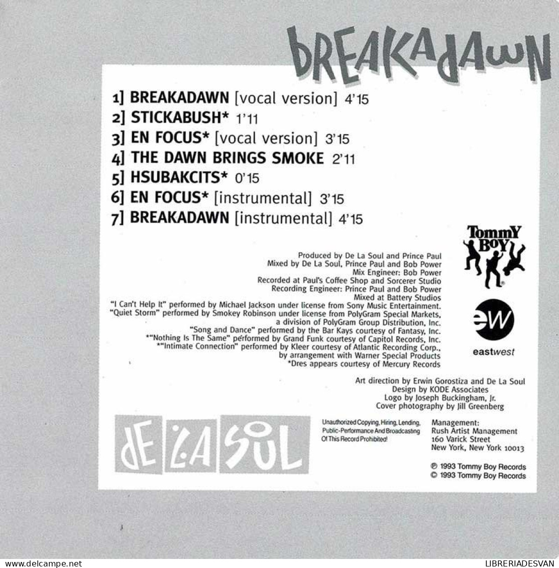 De La Soul - Breakadawn B/w En Focus. CD Maxi - Rap & Hip Hop