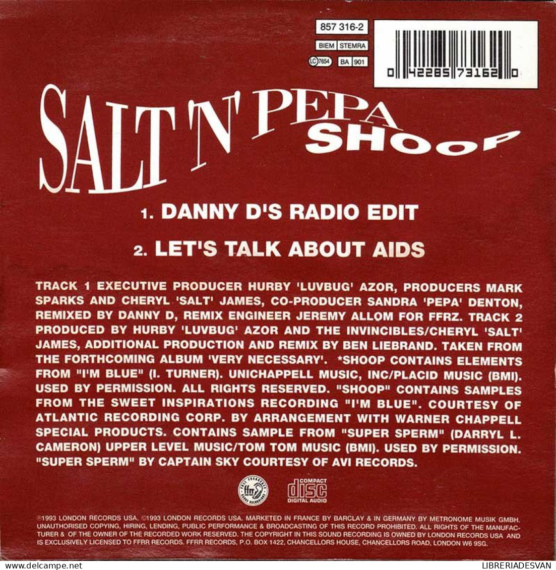 Salt 'N' Pepa - Shoop. CD Single - Rap & Hip Hop