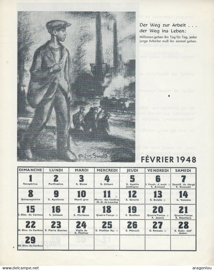 Luxembourg - Luxemburg -  Calendrier  1948 - Big : 1941-60