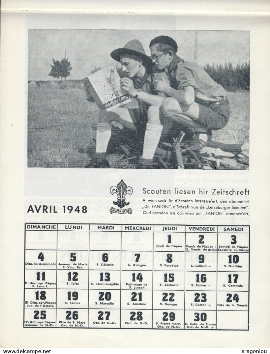 Luxembourg - Luxemburg -  Calendrier  1948 - Grossformat : 1941-60