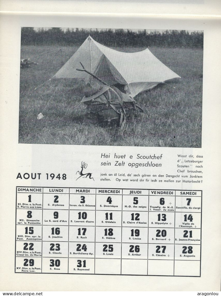 Luxembourg - Luxemburg -  Calendrier  1948
