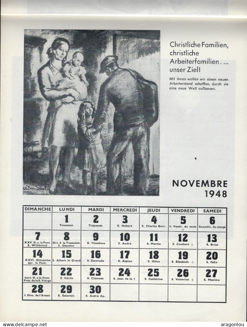 Luxembourg - Luxemburg -  Calendrier  1948