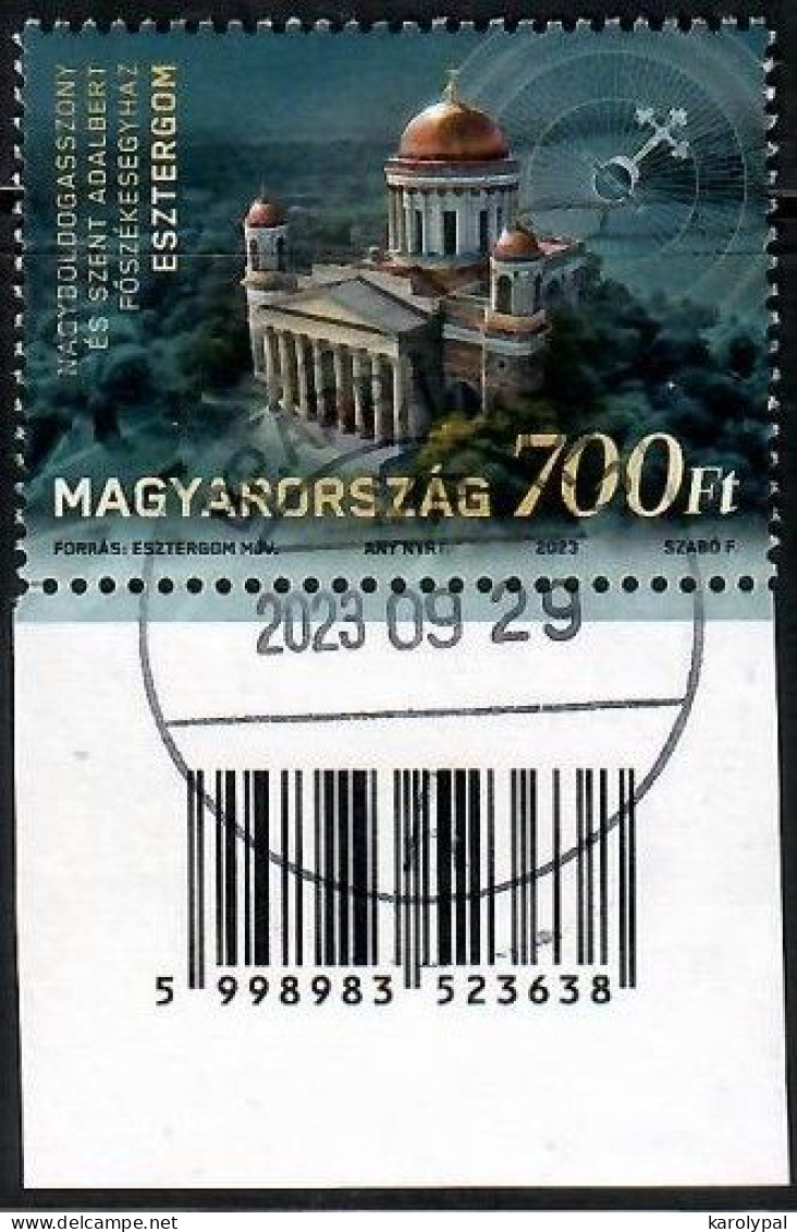Hungary, 2023, Used,   Cathedral Of Our Lady Of The Assumption, Esztergom, Mi. Nr.6341, For Bar Cod - Oblitérés