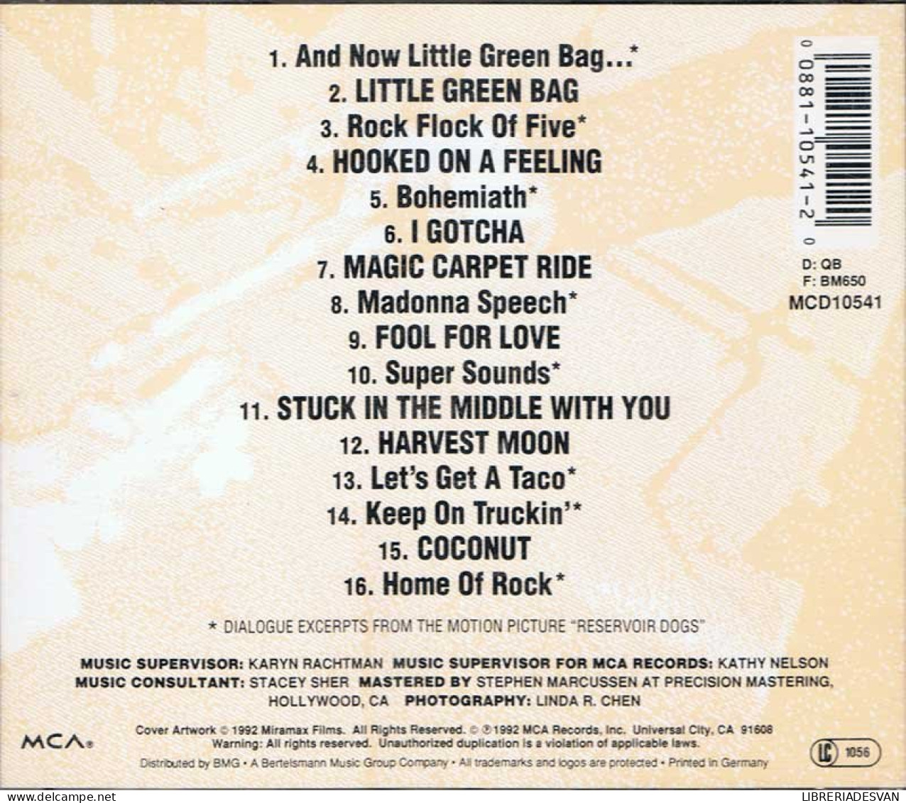 Reservoir Dogs. BSO. CD - Filmmusik