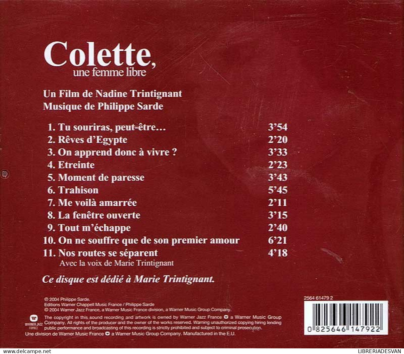 Philippe Sarde - Colette, Une Femme Libre. BSO. CD - Filmmusik