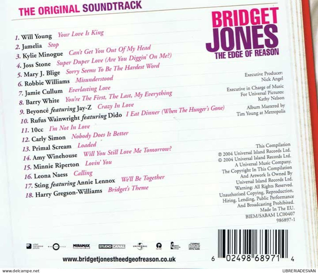 Bridget Jones Diary - The Edge Of Reason (BSO). CD - Soundtracks, Film Music