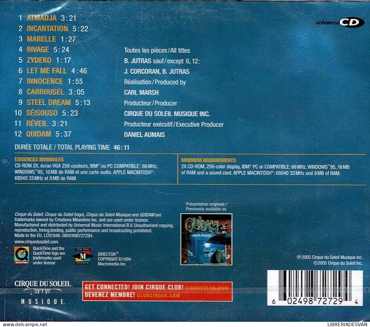 Cirque Du Soleil - Quidam. CD - Filmmuziek