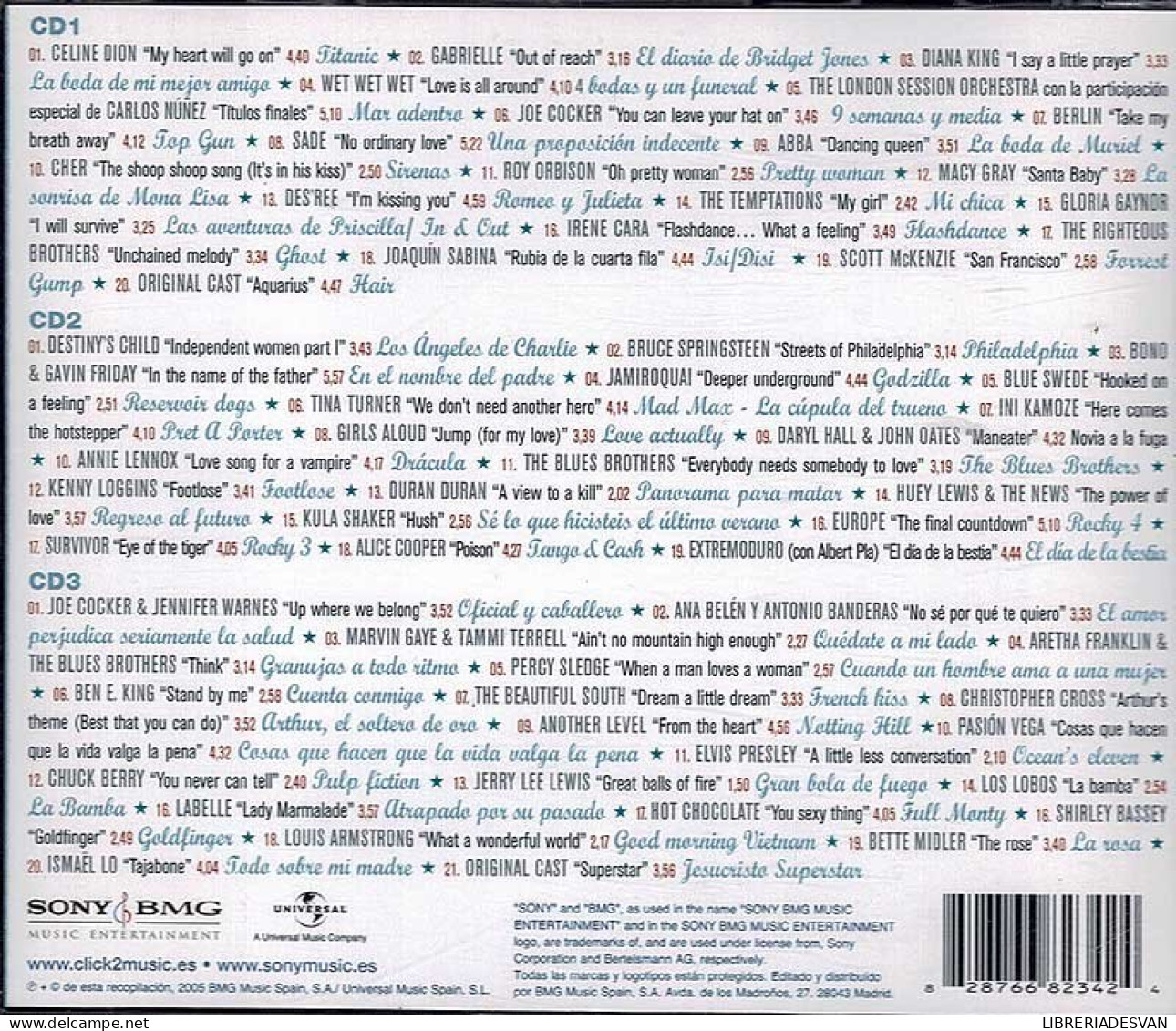B.S.O. Las Mejores Canciones De Las Mejores Películas. 3 X CD - Musique De Films