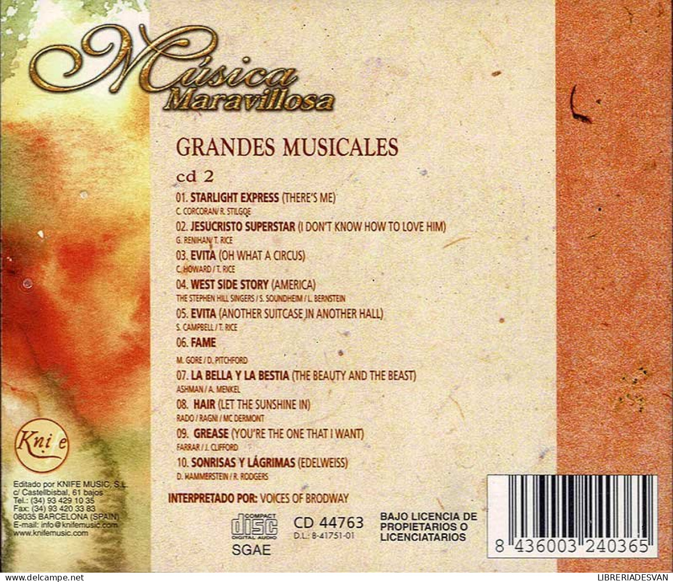 Música Maravillosa. Grandes Musicales Vol. 2. CD - Musique De Films