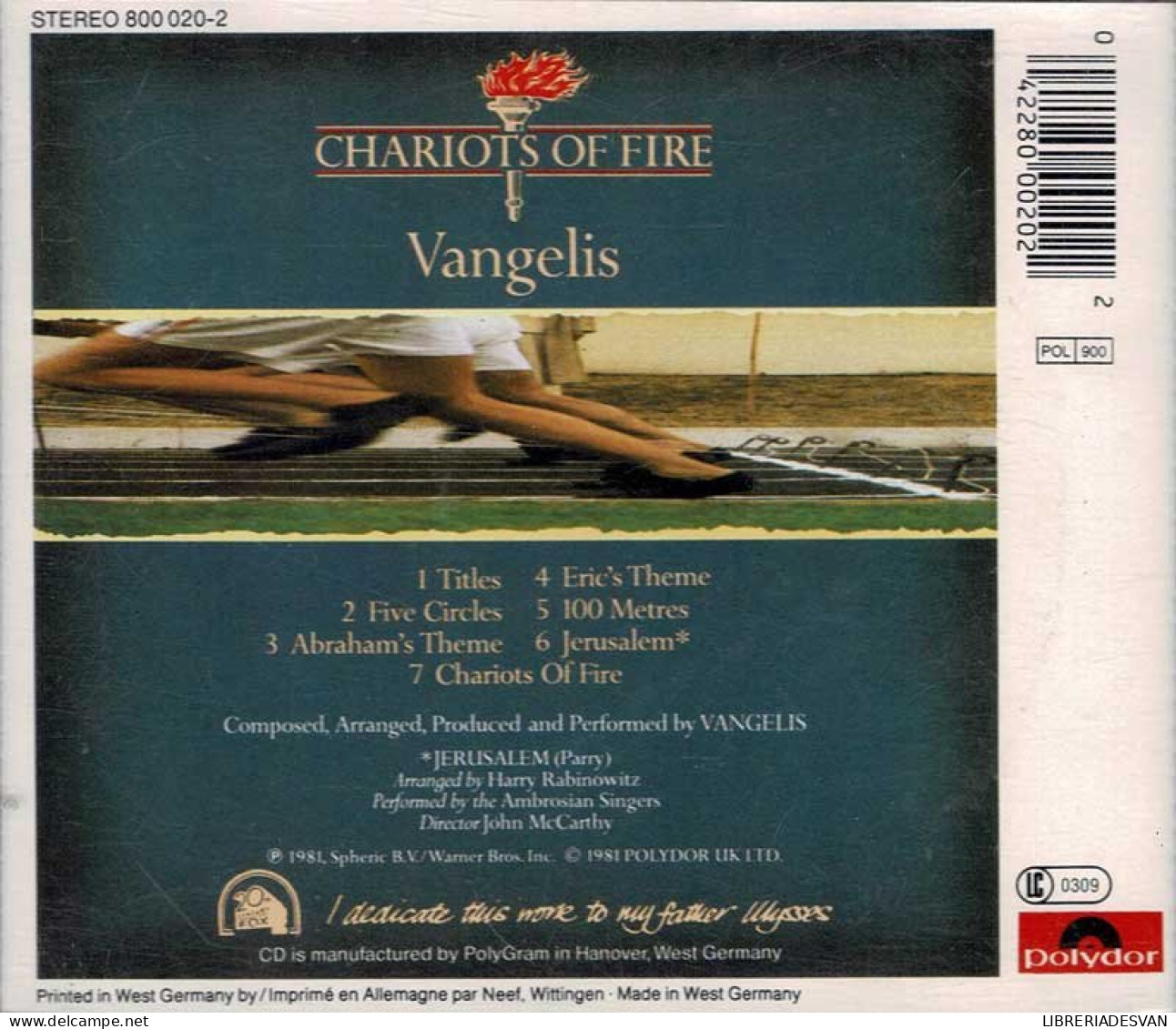 Vangelis - Chariots Of Fire (BSO). CD - Soundtracks, Film Music