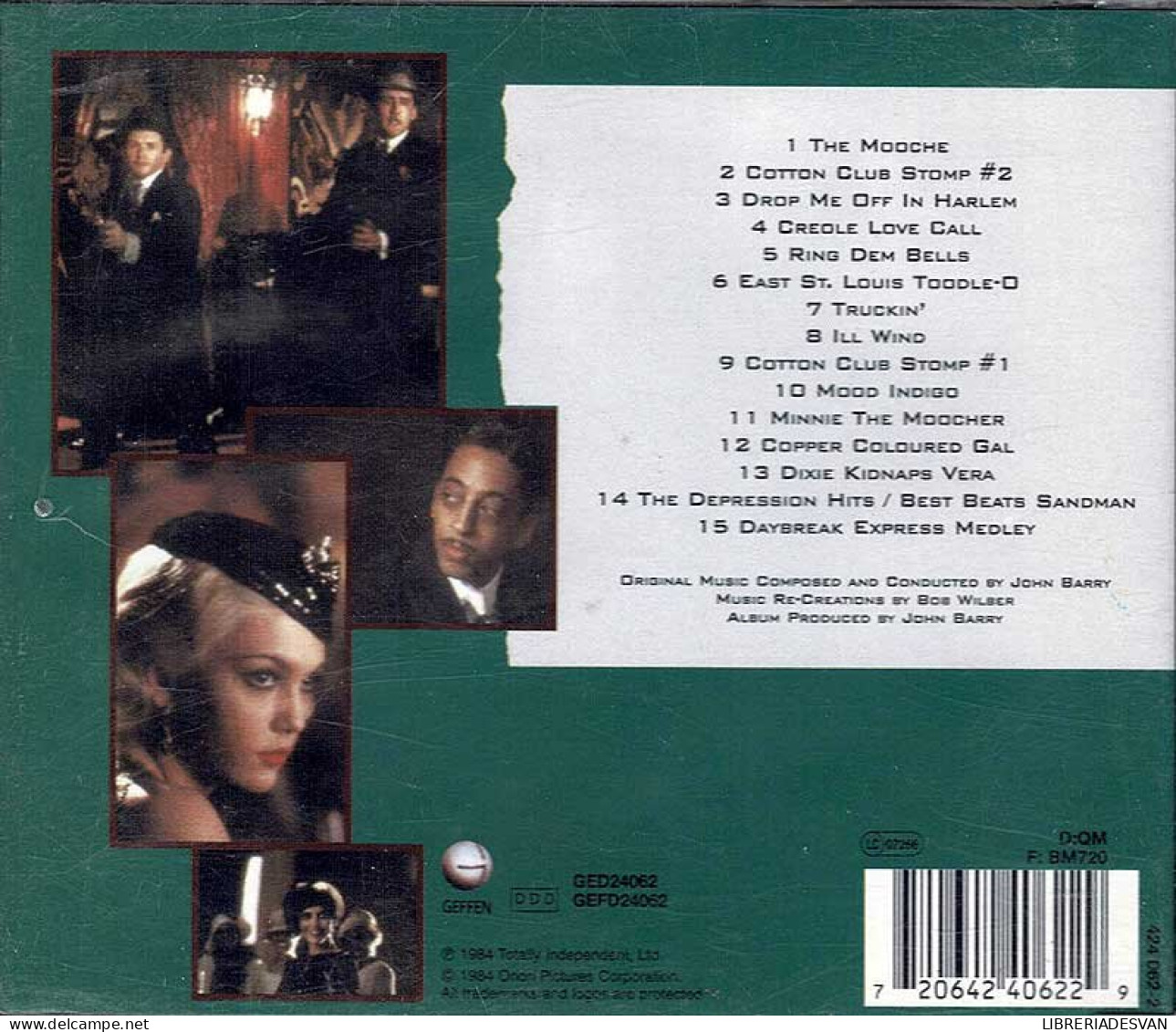 John Barry - The Cotton Club (Original Motion Picture Soundtrack). CD - Filmmusik