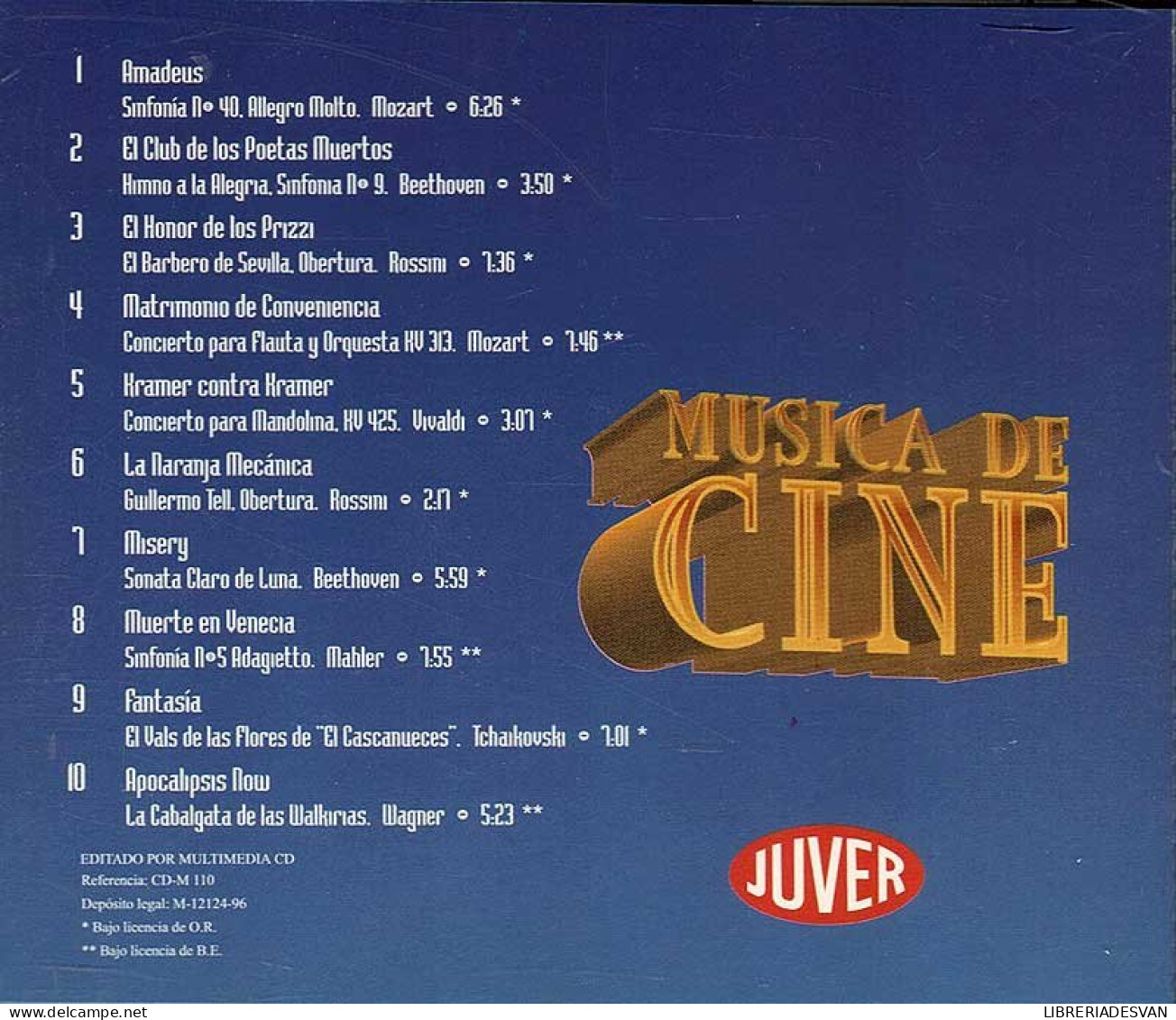 Música De Cine. Amadeus. El Club De Los Poetas Muertos. El Honor De Los Prizzi. CD - Musica Di Film