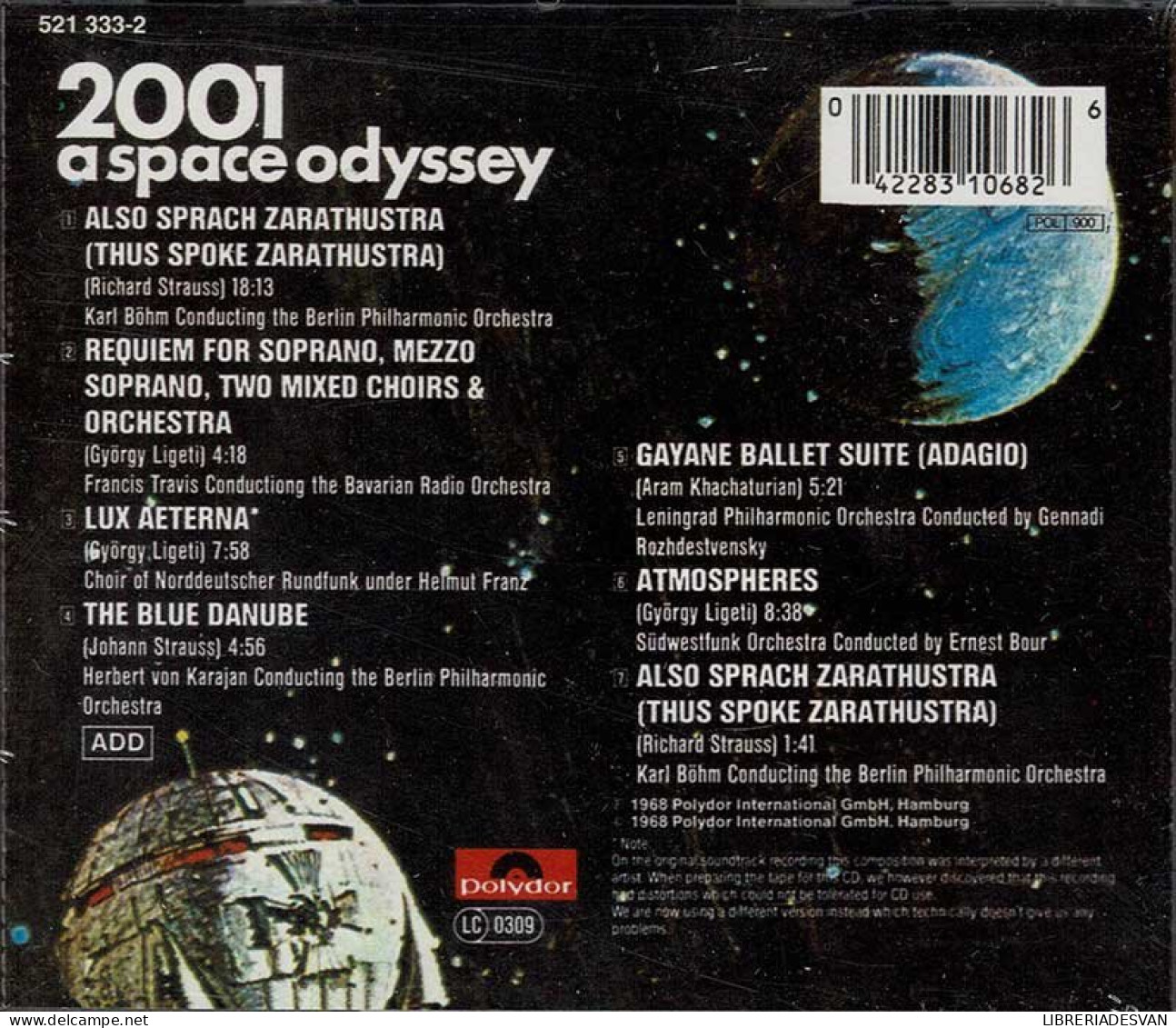 2001 - A Space Odyssey (Music From The Motion Picture Sound Track). CD - Musique De Films