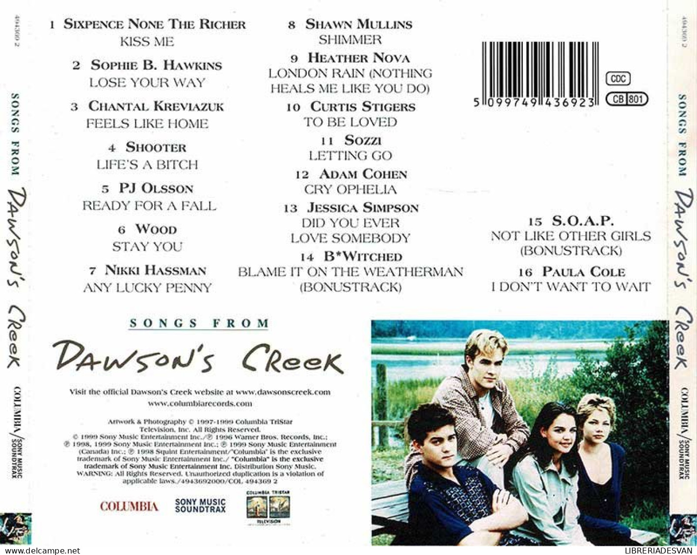 Songs From Dawson's Creek. CD - Musique De Films