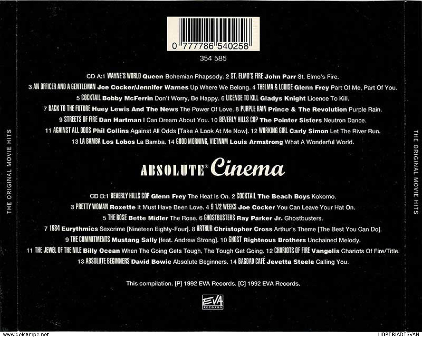 Absolute Cinema. The Original Movie Hits. 2 X CD - Musica Di Film