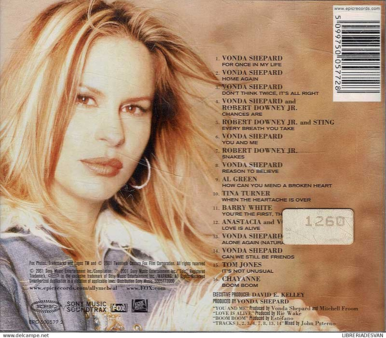 Ally McBeal (For Once In My Life) Featuring Vonda Shepard. CD - Música De Peliculas