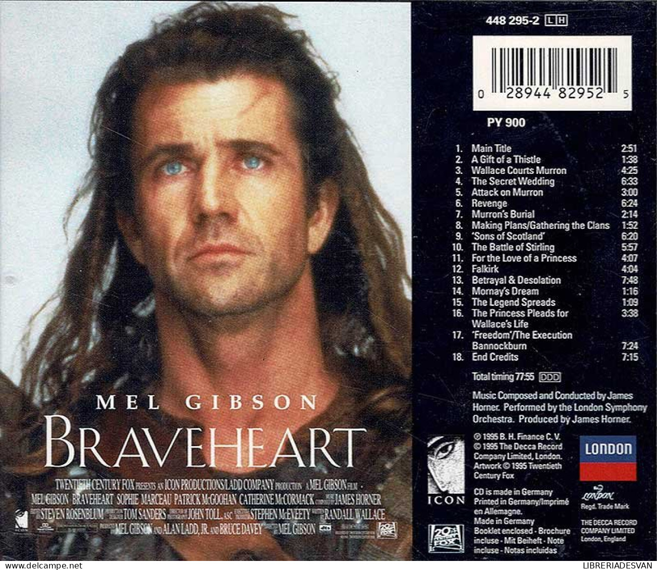 James Horner - Braveheart (Original Motion Picture Soundtrack). CD - Música De Peliculas