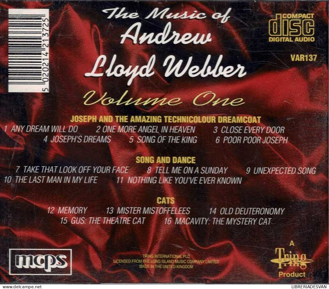 Andrew Lloyd Webber - The Music Of Andrew Lloyd Webber Volume One. CD - Filmmusik