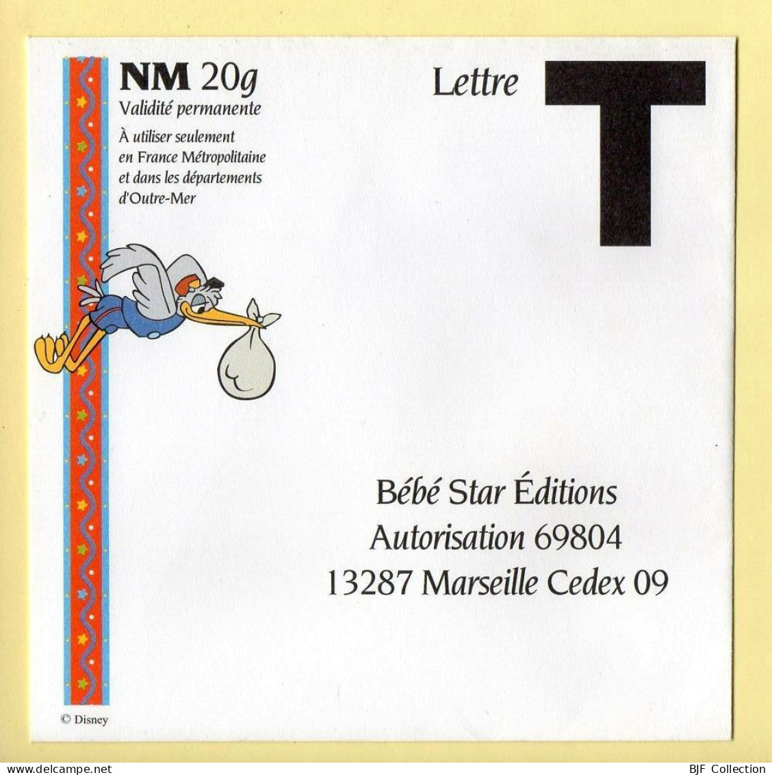 Enveloppe T ''Bébé Star Editions'' (format 14,5 X 14,5 Cm) Accompagné D'un Modèle De Faire-part De Naissance - Cartas/Sobre De Respuesta T