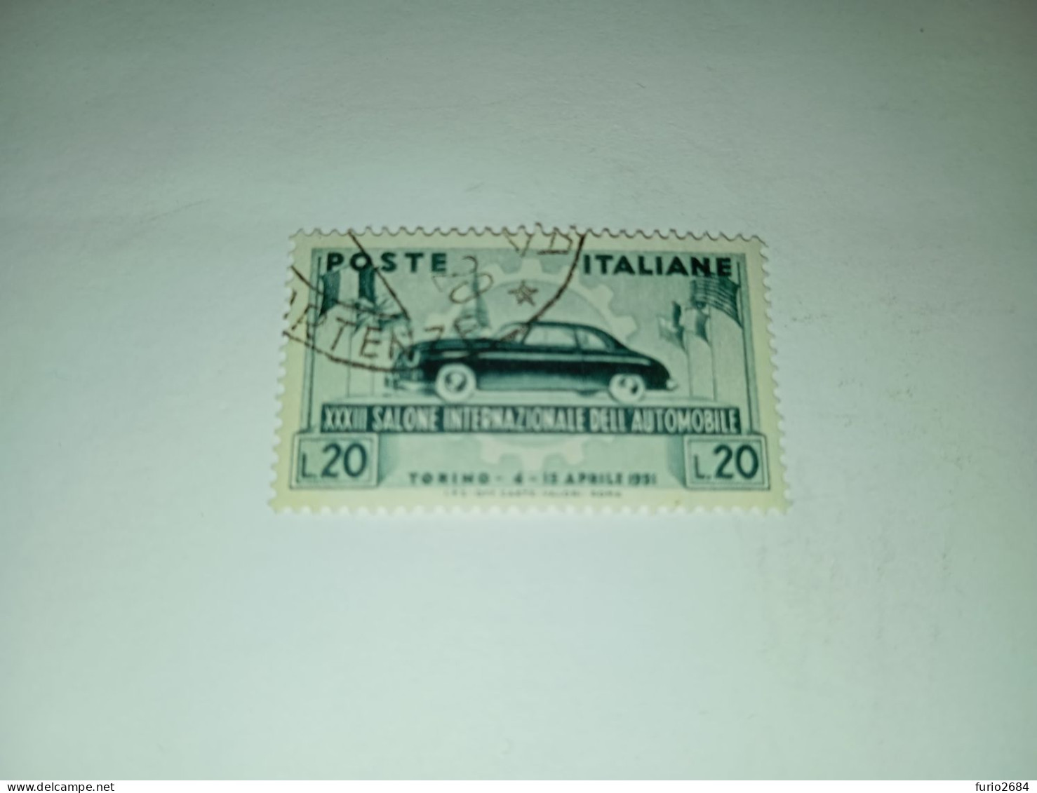 07AL02 REPUBBLICA ITALIANA 1951 33° SALONE DELL'AUTOMOBILE DI TORINO "O" - 1946-60: Mint/hinged