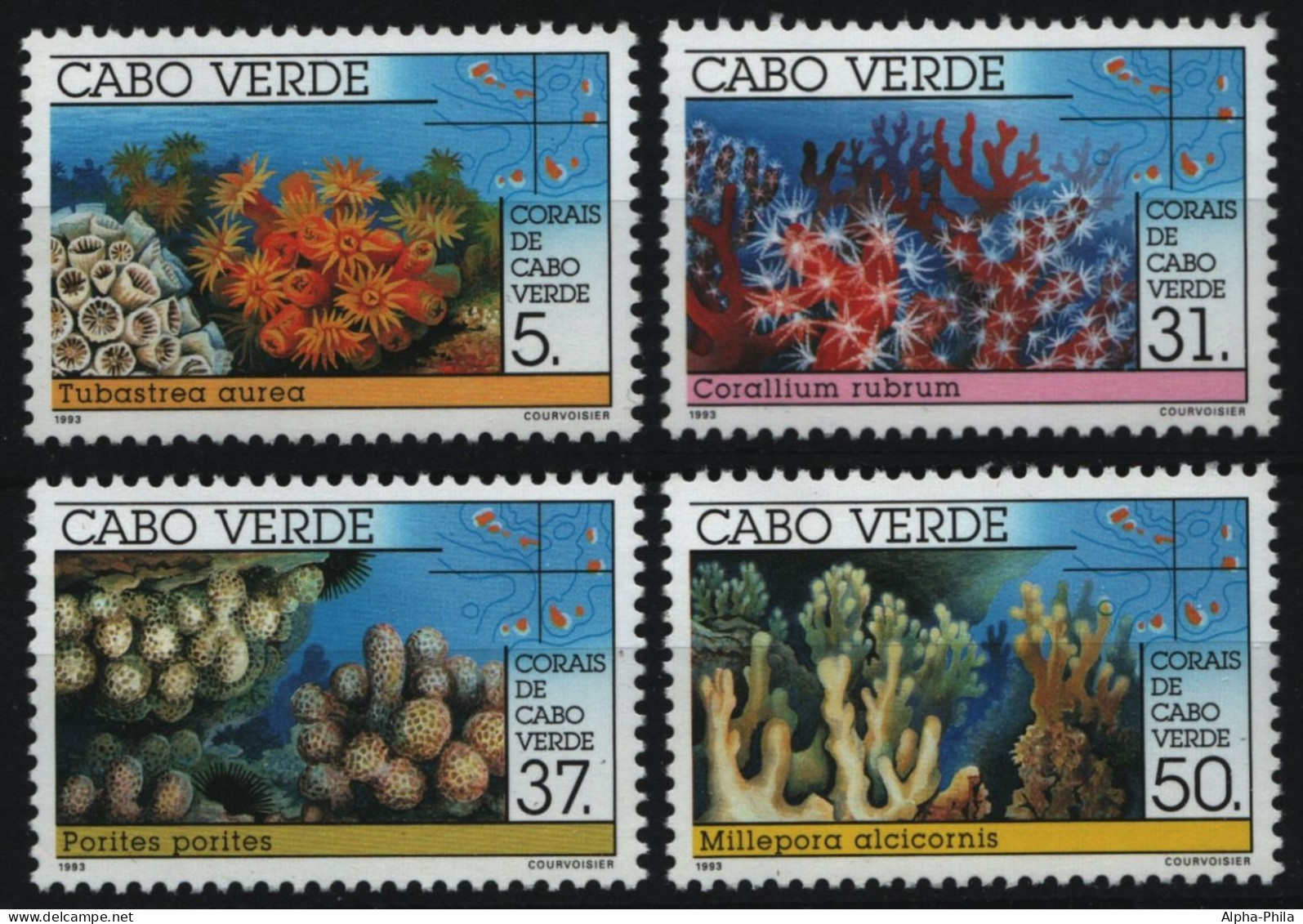 Kap Verde 1993 - Mi-Nr. 649-652 ** - MNH - Korallen / Corals - Kap Verde