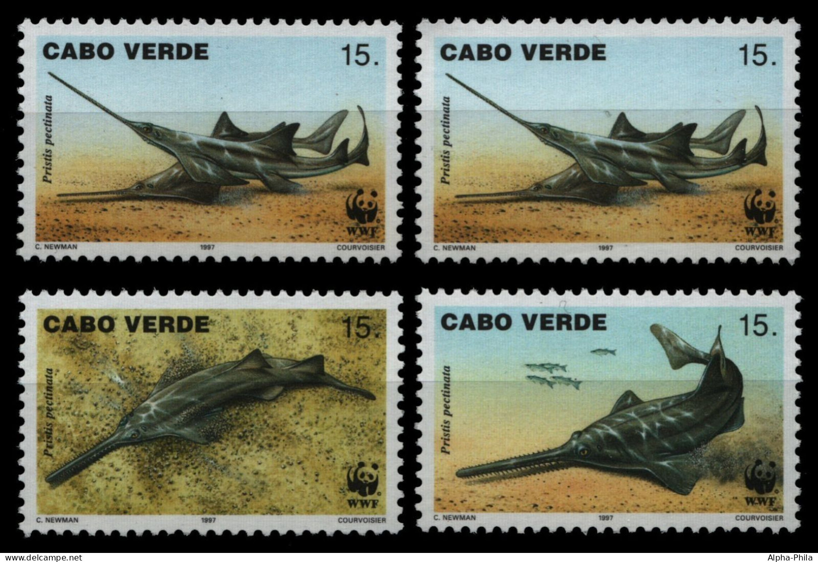 Kap Verde 1997 - Mi-Nr. 727-730 ** - MNH - Fische / Fish - Einzeln - Kaapverdische Eilanden