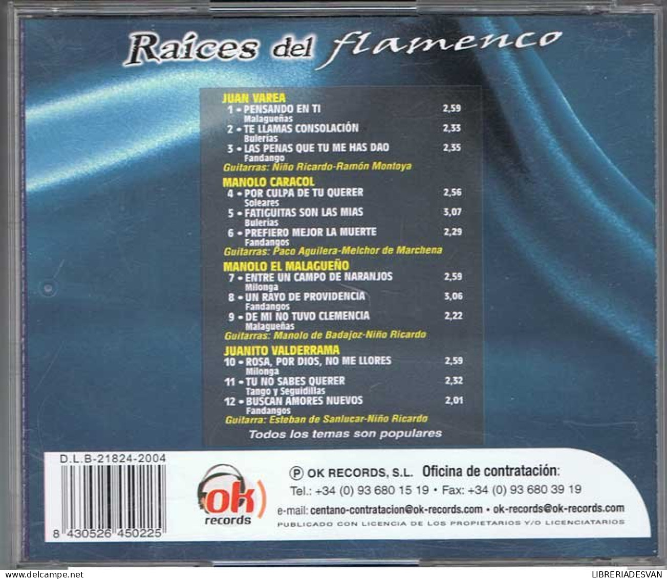 Raíces Del Flamenco Vol. 2 - Juan Varea, Manolo Caracol, Manolo El Malagueño, Juanito Valderrama - OK 2004 - Other - Spanish Music
