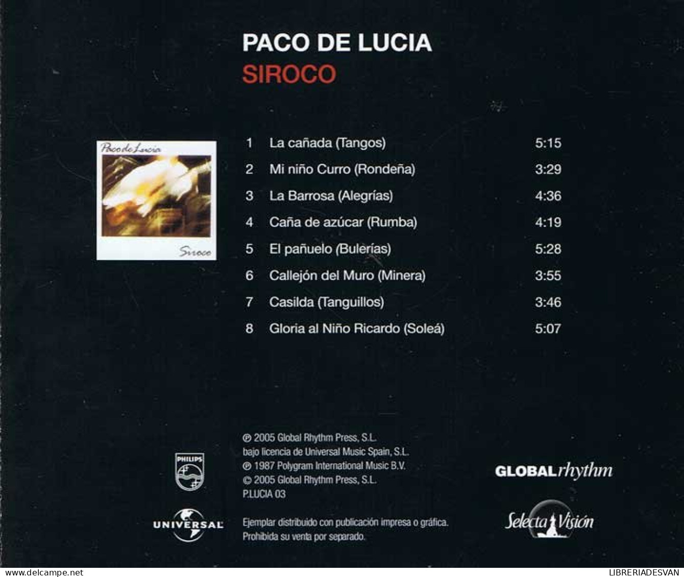 Paco De Lucía - Siroco. CD - Andere - Spaans