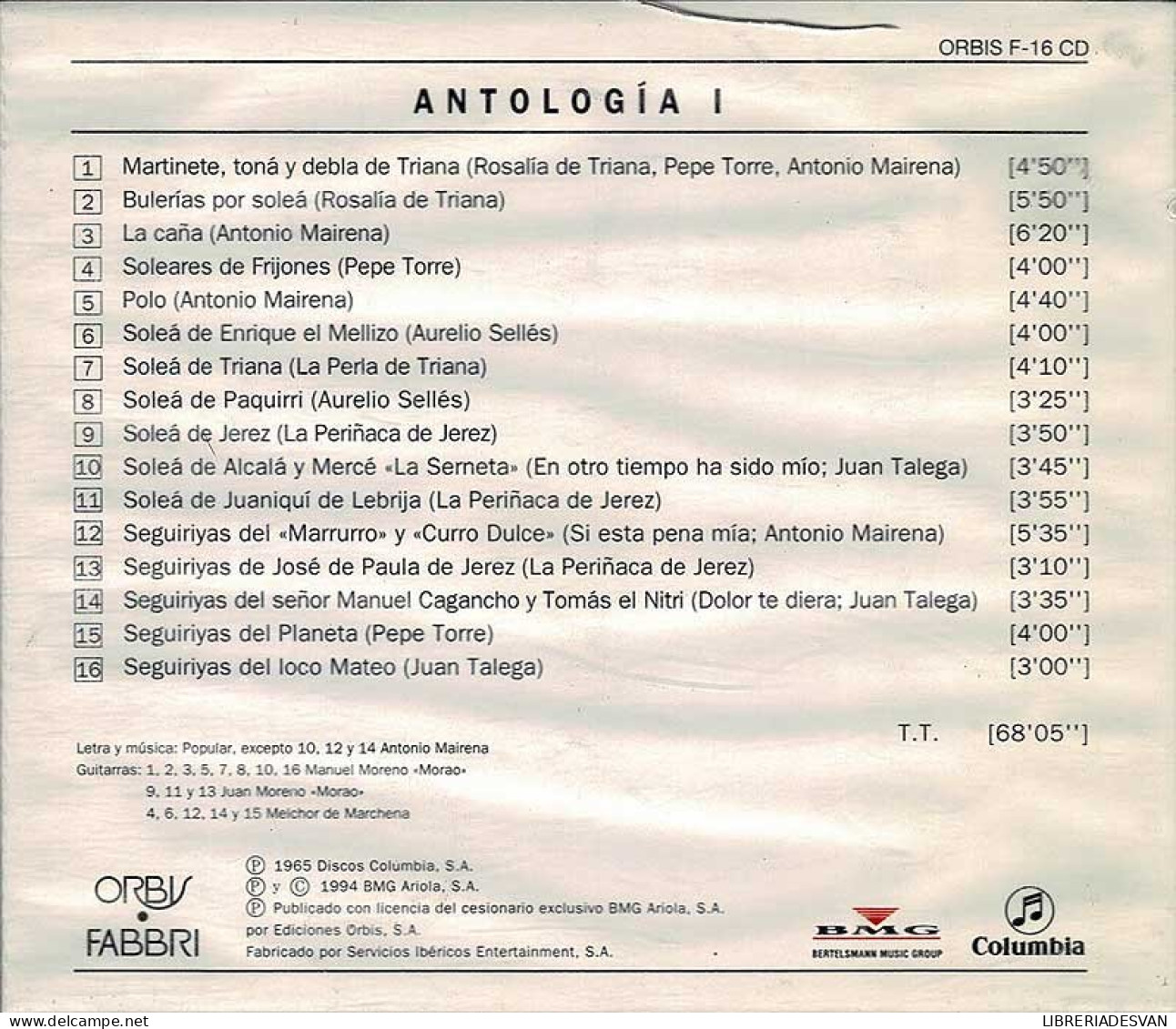 Arte Flamenco - Antología I. CD - Altri - Musica Spagnola
