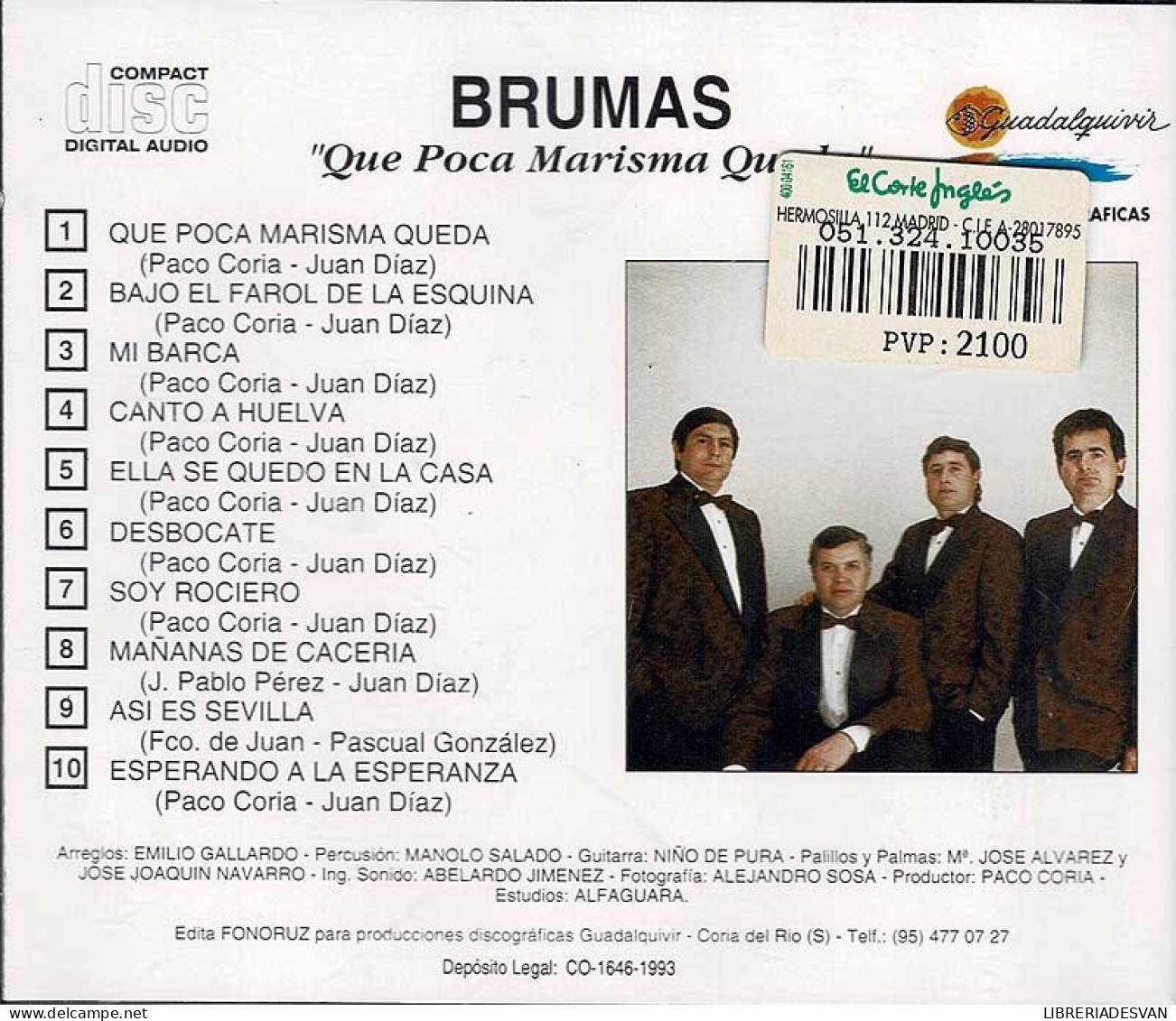 Brumas - Qué Poca Marisma Queda. CD - Autres - Musique Espagnole